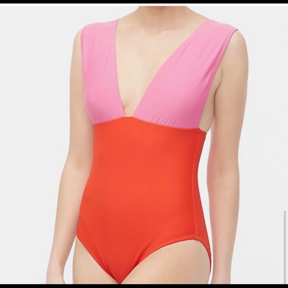 J Crew Plunge V-neck one-piece New NWT L